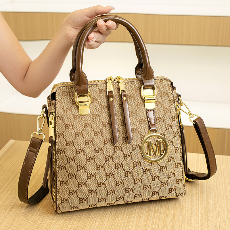 2024新款时尚百搭帆布包大容量手提包女士单肩斜挎包高级感托特包