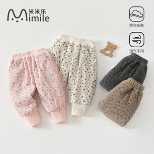 儿童裤子休闲外穿保暖三成夹棉加厚冬季过冬新款小童宽松棉裤子