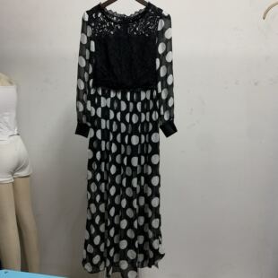 伊华欧秀秋冬长袖春宽松蕾丝长裙连衣裙女轻奢打底冬裙裙子