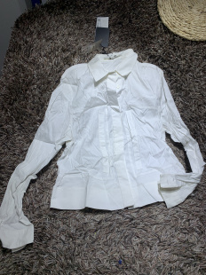 长袖 Eva 宽松春季 伊华·欧秀专柜撤柜白色衬衣小衫 上衣c11 Ouxiu