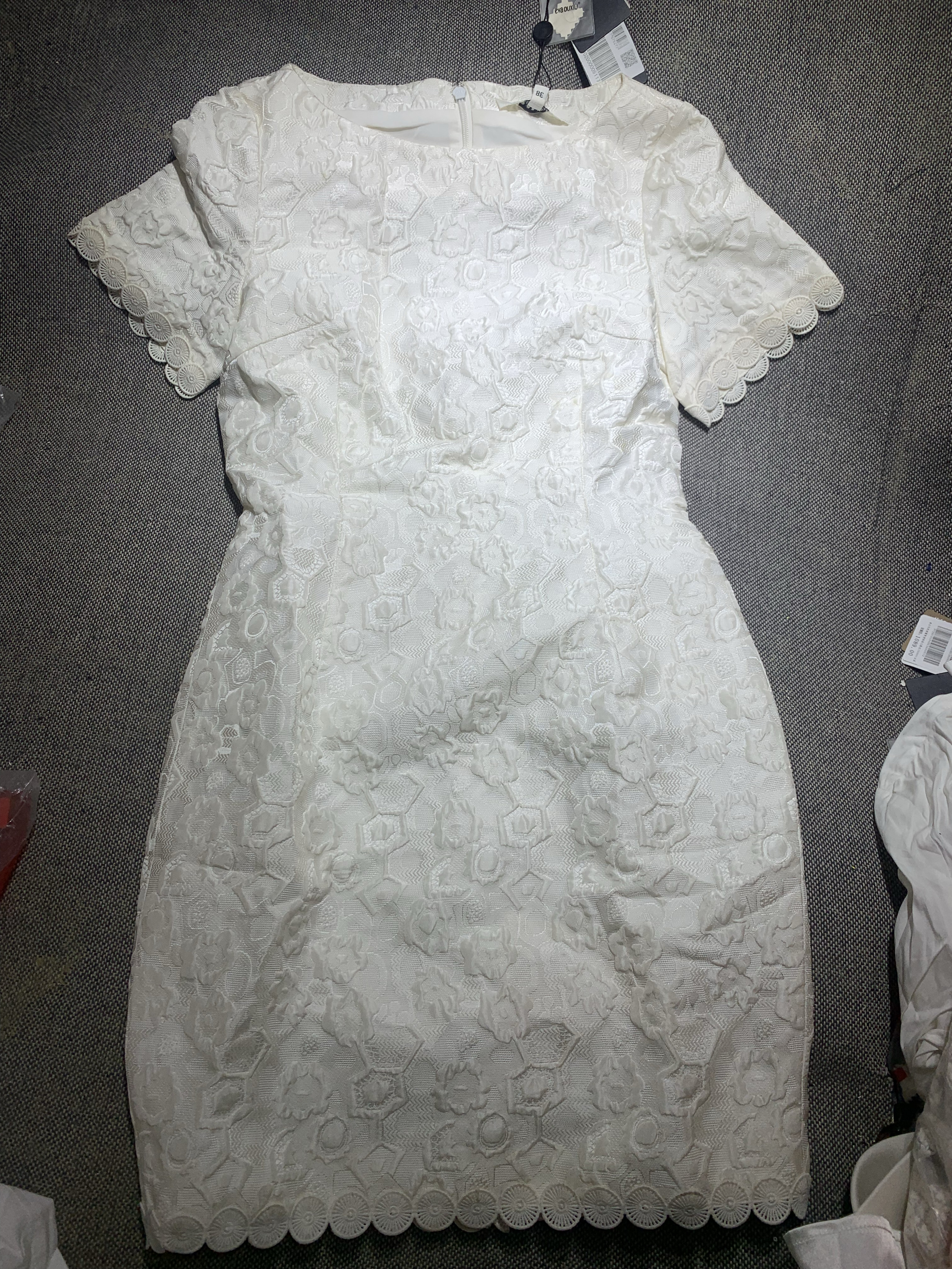 Eva Ouxiu伊华欧秀名媛优雅淑女春夏2022年新品短袖连衣裙女c21