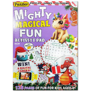 Fun Puzzler Magical 4岁幼儿益智猜谜游戏涂色绘本杂志 Mighty 英国1