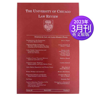 2023年3月 单期 Vol.90.3 University Review Law 芝加哥大学法律评论书 Chicago