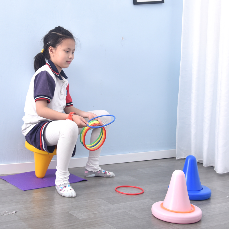 感统训练器材家用平衡独角凳椅独脚凳感觉套圈儿童室户外运动玩具-封面