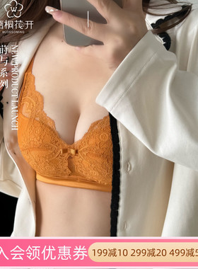 梧桐花开莳与HN24606性感蕾丝小胸文胸聚拢上薄下厚无钢圈内衣