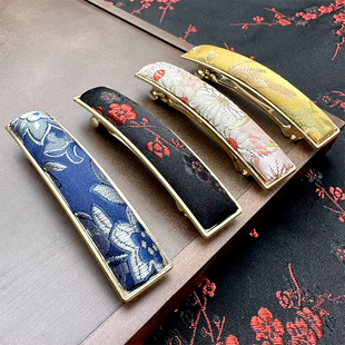 宋锦发夹成品大号弹簧夹东方美学新中式国风刺绣发卡马尾夹顶夹