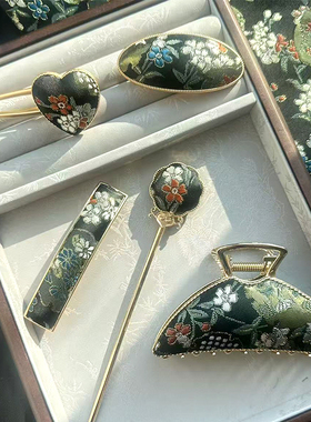 非遗宋锦发夹大号弹簧夹