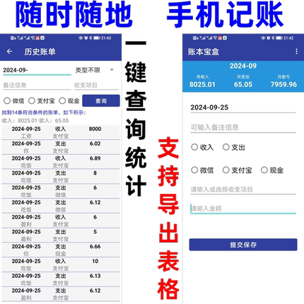 手机版收支明细流水个人公司全年电子记账软件自动财务表格excel