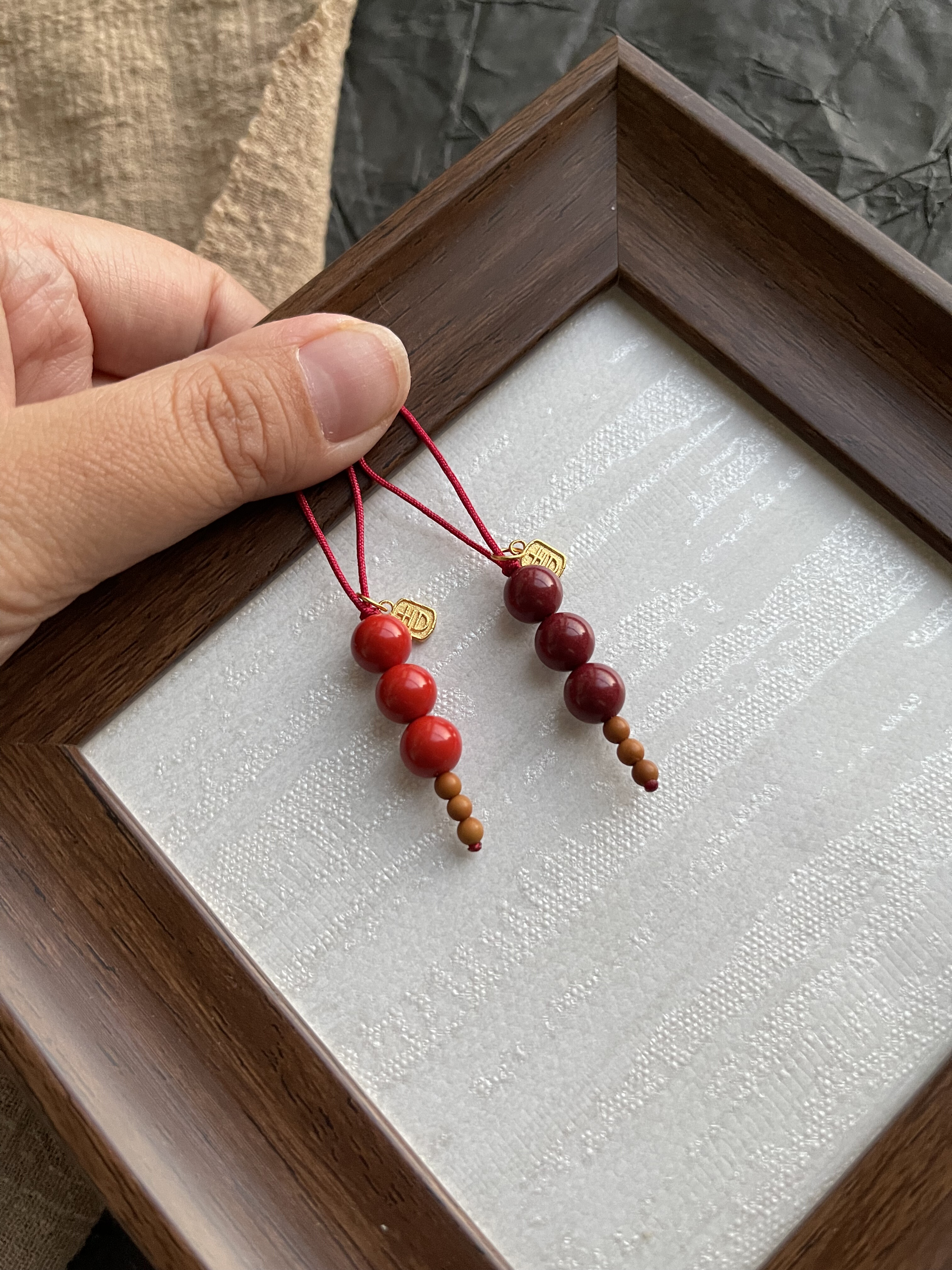 ［糖球］原创高含量紫金砂纯银s925手机链挂件包挂中国风平安礼物