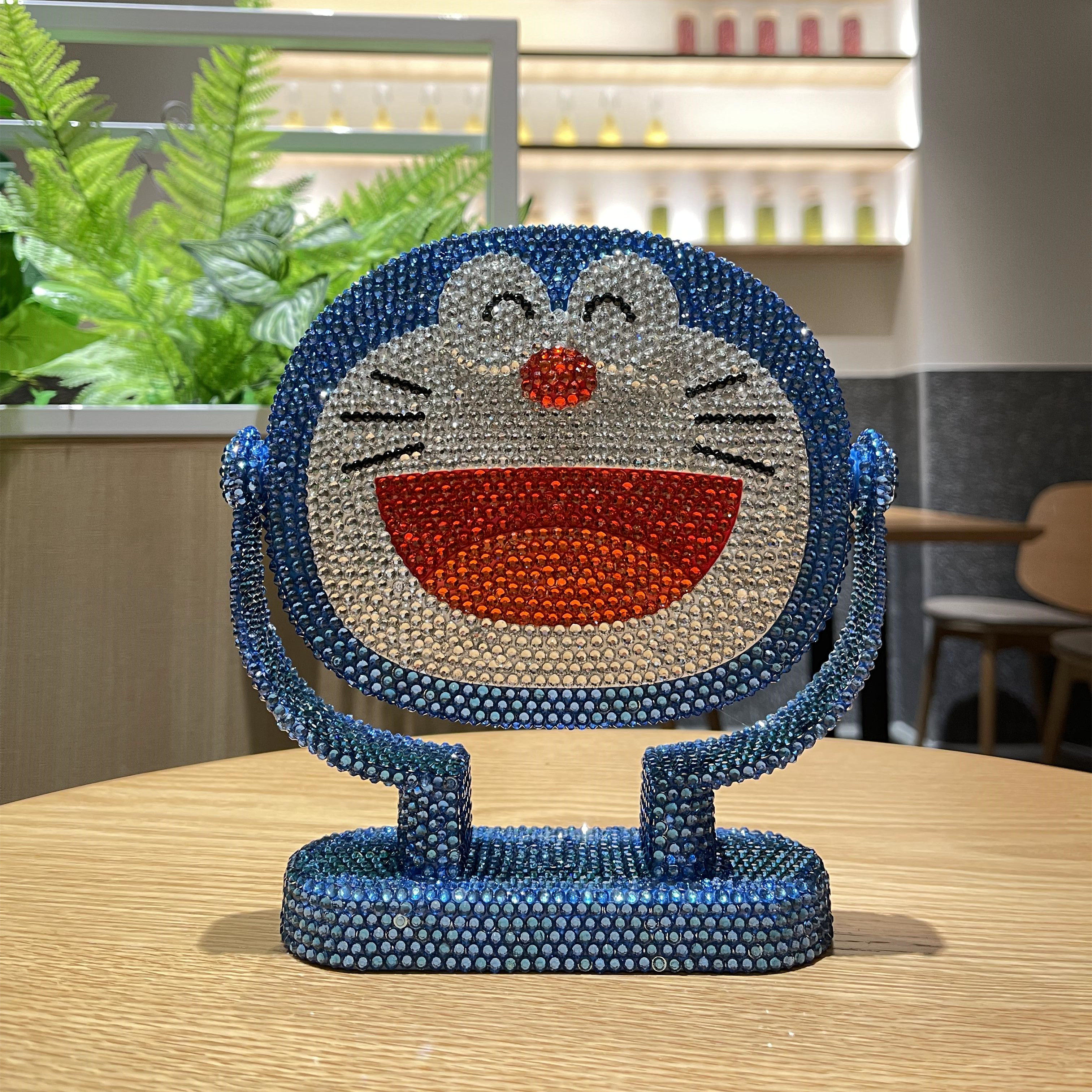 机器猫镜子可爱卡通梳镜浴室桌镜叮当猫化妆镜叮当猫卧室镜猫咪