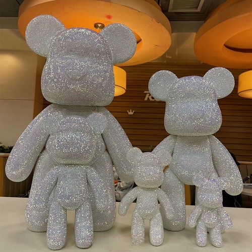 小熊70厘米金色手办镶钻摆件大熊