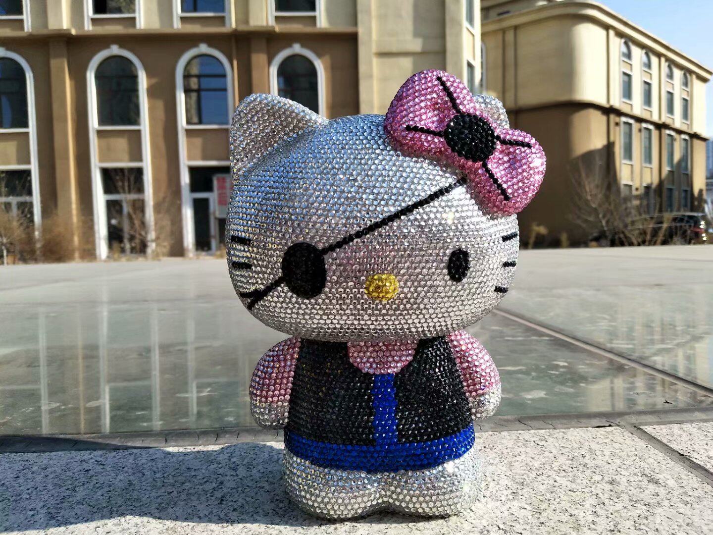 招财猫猫咪公尺水钻kt镶钻
