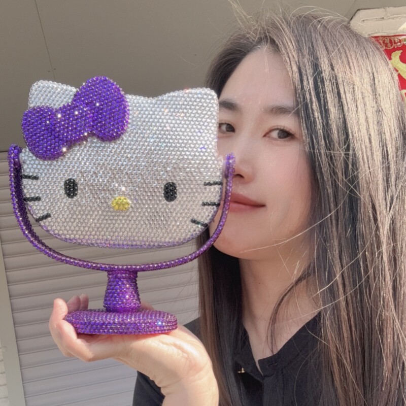 HelloKitty手工diy粘贴贴钻镜子