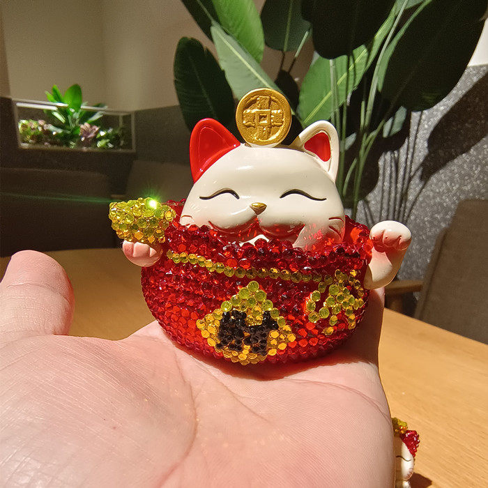 家居客厅摆件摇头招财猫小号