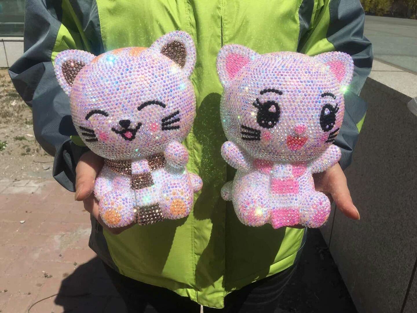 节日礼物少女心小猫存钱罐贴钻
