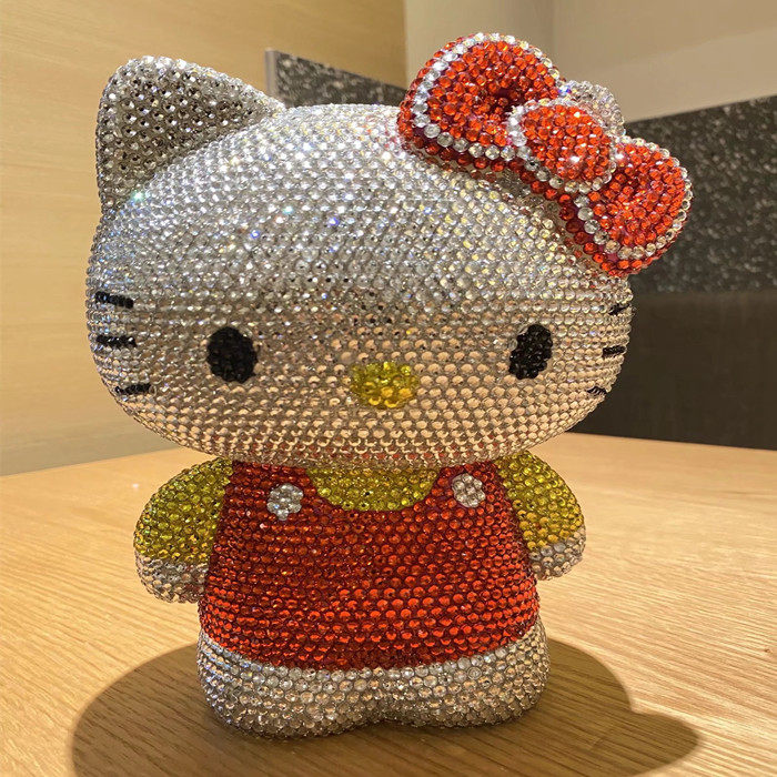 摆件DIIY凯蒂猫KT猫贴钻存钱罐