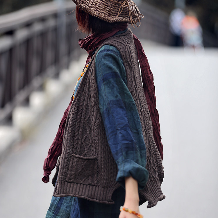 2020春秋新款女装复古女士毛衣甜美粗线开衫针织衫马甲外套女