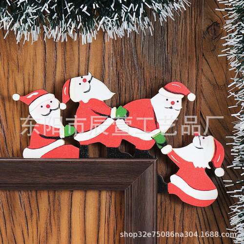 跨境Christmas door frame decoration 圣诞节木质转角门窗装饰框