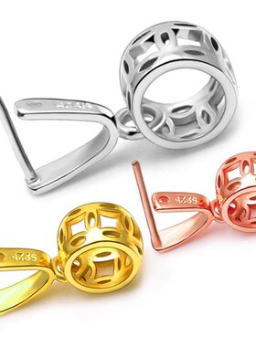 18k金色扣头项链吊坠扣接头佛公玉坠专用翡翠玉佩扣夹卡扣配件新