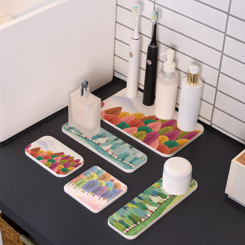 硅藻泥吸水垫洗手洗漱台面垫水龙头浴室卫生间速干防滑地垫脚垫子,家庭/个人清洁工具,地垫,淘宝优惠券,粉丝福利购,淘宝优惠卷