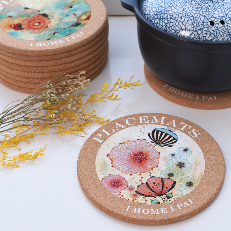 2个装防水防滑软木锅垫盘垫