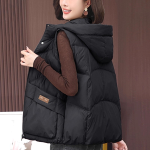 羽绒棉马甲女冬季外穿保暖2025新款轻薄加厚时尚洋气妈妈背心马夹