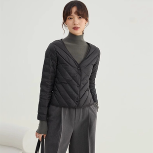 V领轻薄羽绒棉内胆2025冬季新款大衣内搭隐形修身保暖内外穿棉衣