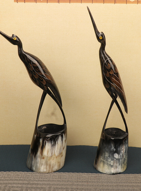 桌面摆件天然牛角手工