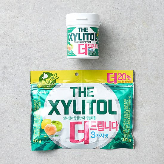 好丽友木糖醇口香糖102g韩国进口三种水果味苹果柠檬梨奥里恩推拉