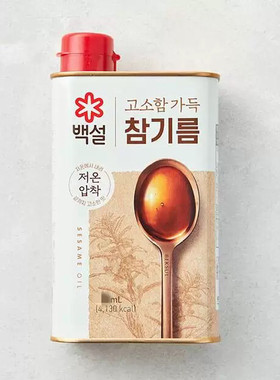 韩国香油希杰白雪低温压榨芝麻油进口香油石锅拌饭香油 450ml联名