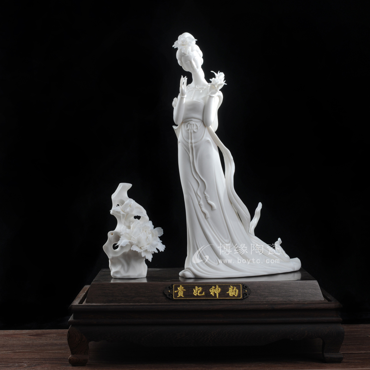 贵妃神韵德化白瓷古典仕女人物雕塑 酒柜客厅办公室工艺礼品摆件