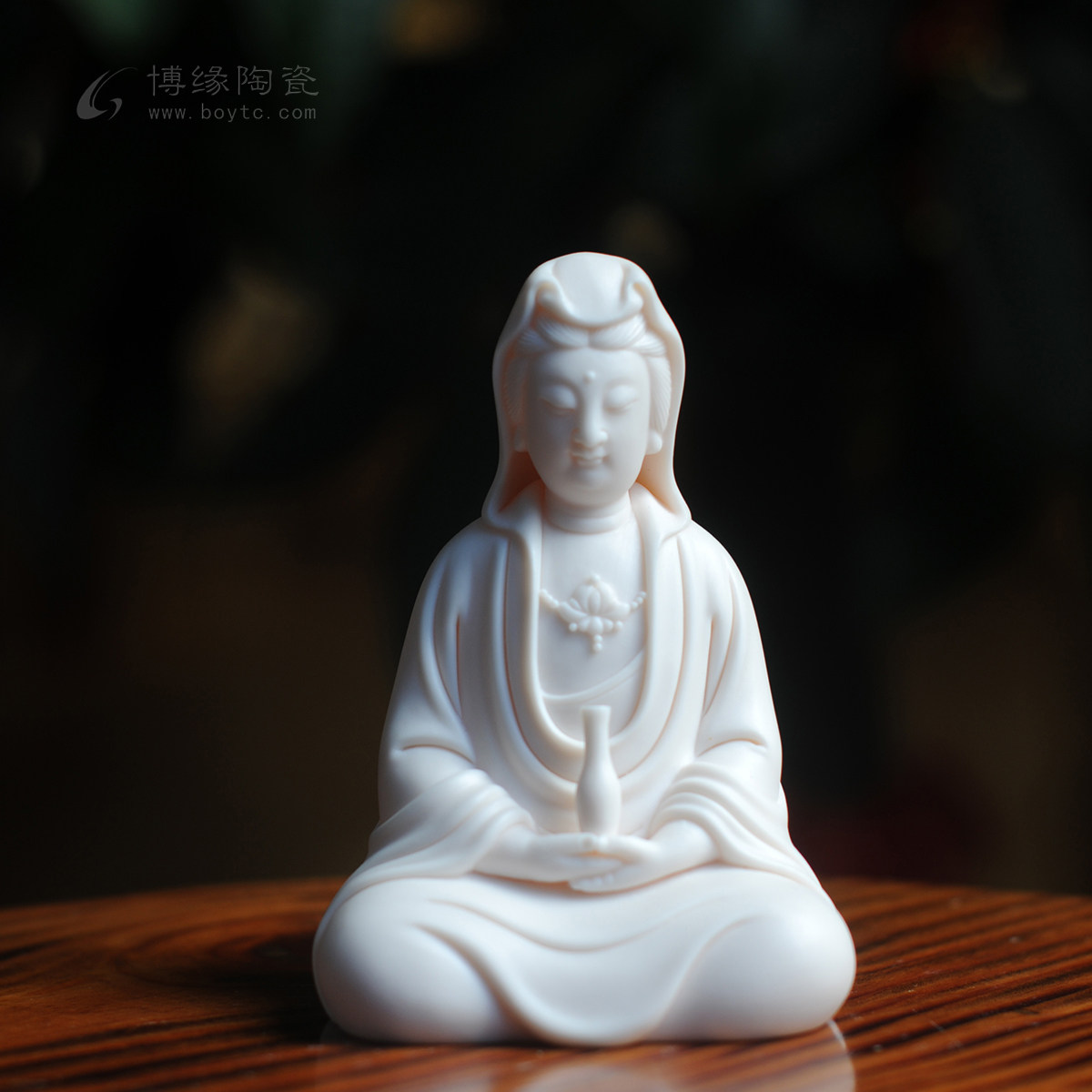 陶瓷持瓶观音菩萨观音大士车载佛像香水汽车装饰观音工艺品摆件