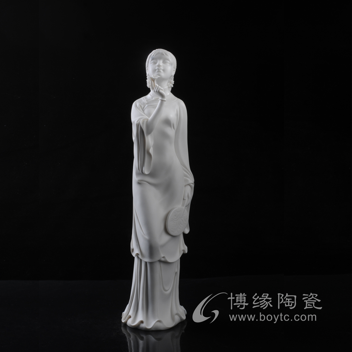 春陶瓷德化白瓷仕女古典风苏献忠苏珠庄名瓷收藏摆件家居装饰礼品