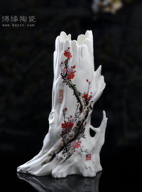 手绘作品家居客厅摆件德化陶瓷