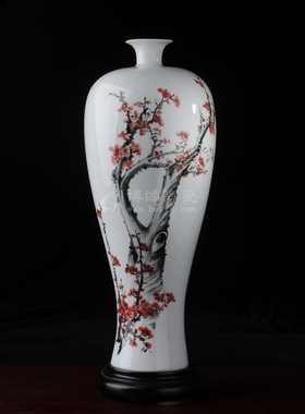 德化陶瓷手绘花瓶送礼工艺摆件