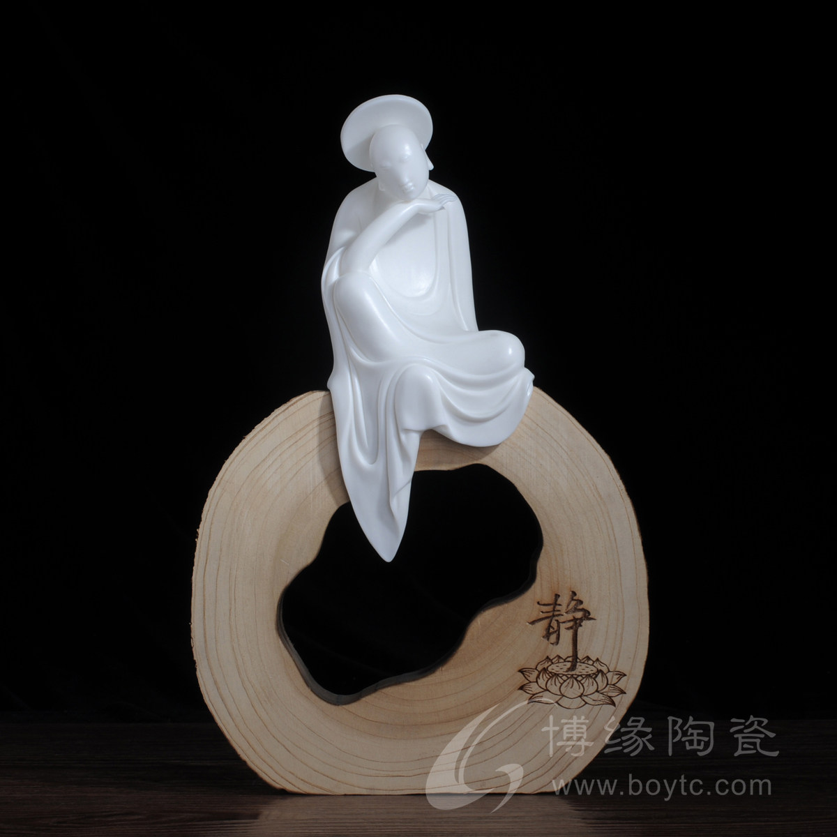 禅 德化白瓷创意人物家居房间装饰品摆设客厅酒柜摆件摆饰工艺品