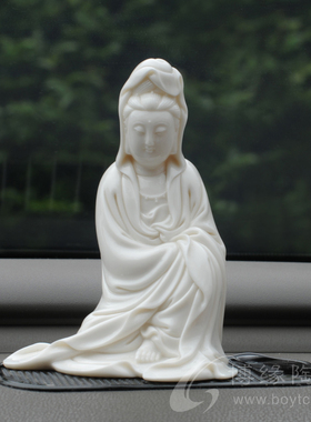 观世音菩萨佛堂汽车载德化陶瓷