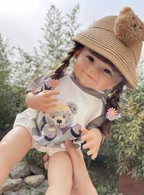 灰色小熊衣服 泡芙全胶洗澡换装娃娃  可洗澡 生日礼物玩偶