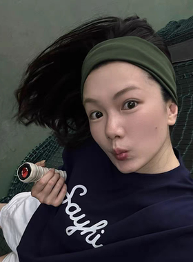 宽版时髦运动风！发带百搭健身速发带简约透气吸汗运动弹力头带女