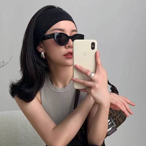 黑色运动宽发带女春夏2025新款美式日常外戴头巾吸汗头带发箍头套