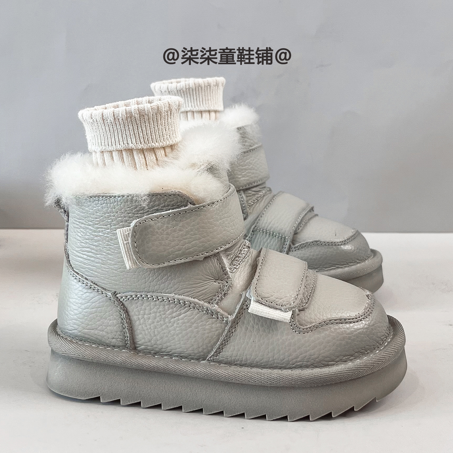 官网儿童皮靴男童棉靴女童雪地靴