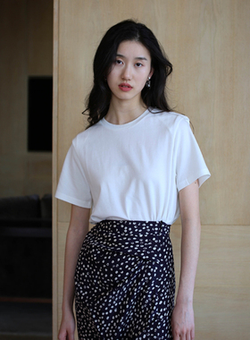 无有无印凉爽舒适透气醋酸白色短袖百搭上衣t恤22037