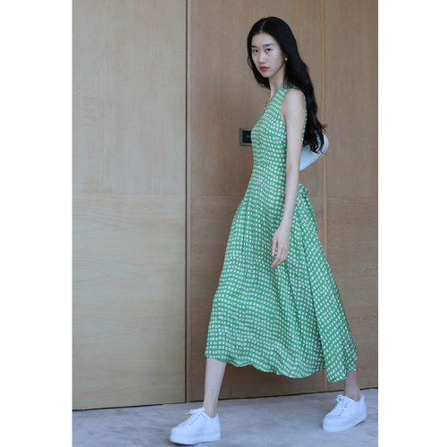 无有无印气质淑女桑蚕丝连衣裙