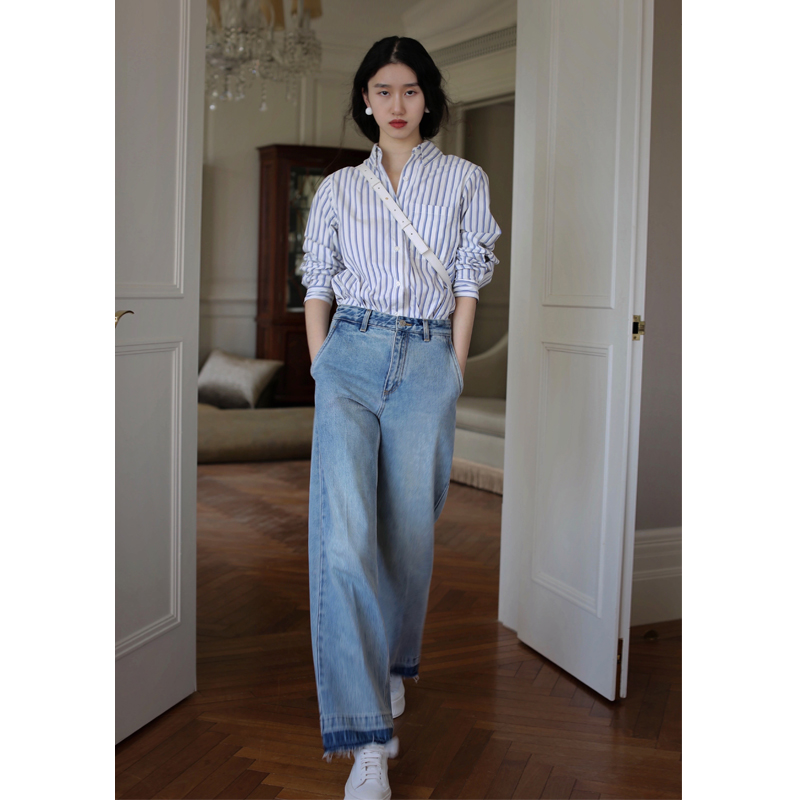 无有无印直筒阔腿牛仔裤百搭