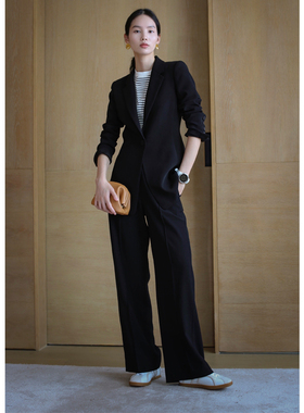 无有无印黑色时髦通勤修身显瘦职场必入有型西装22002