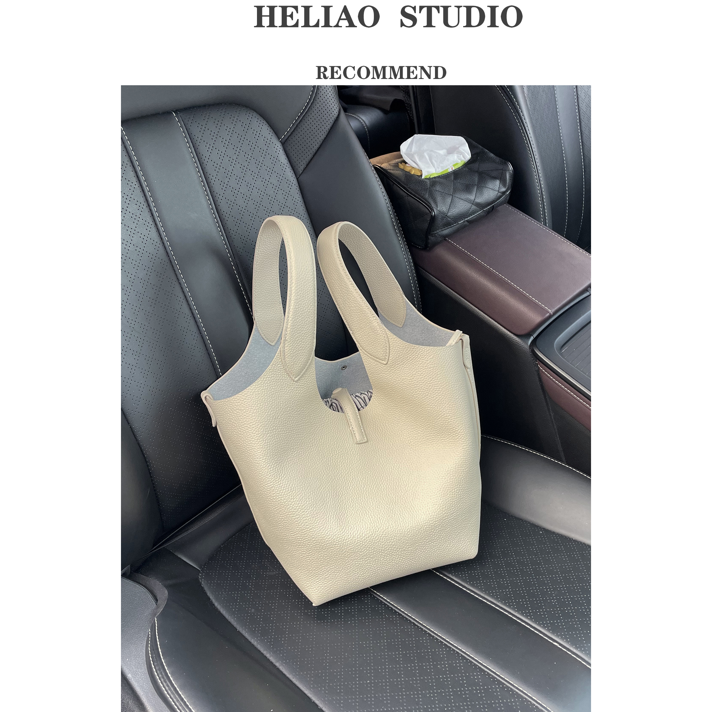 水桶包2025新款牛皮菜篮子手提包