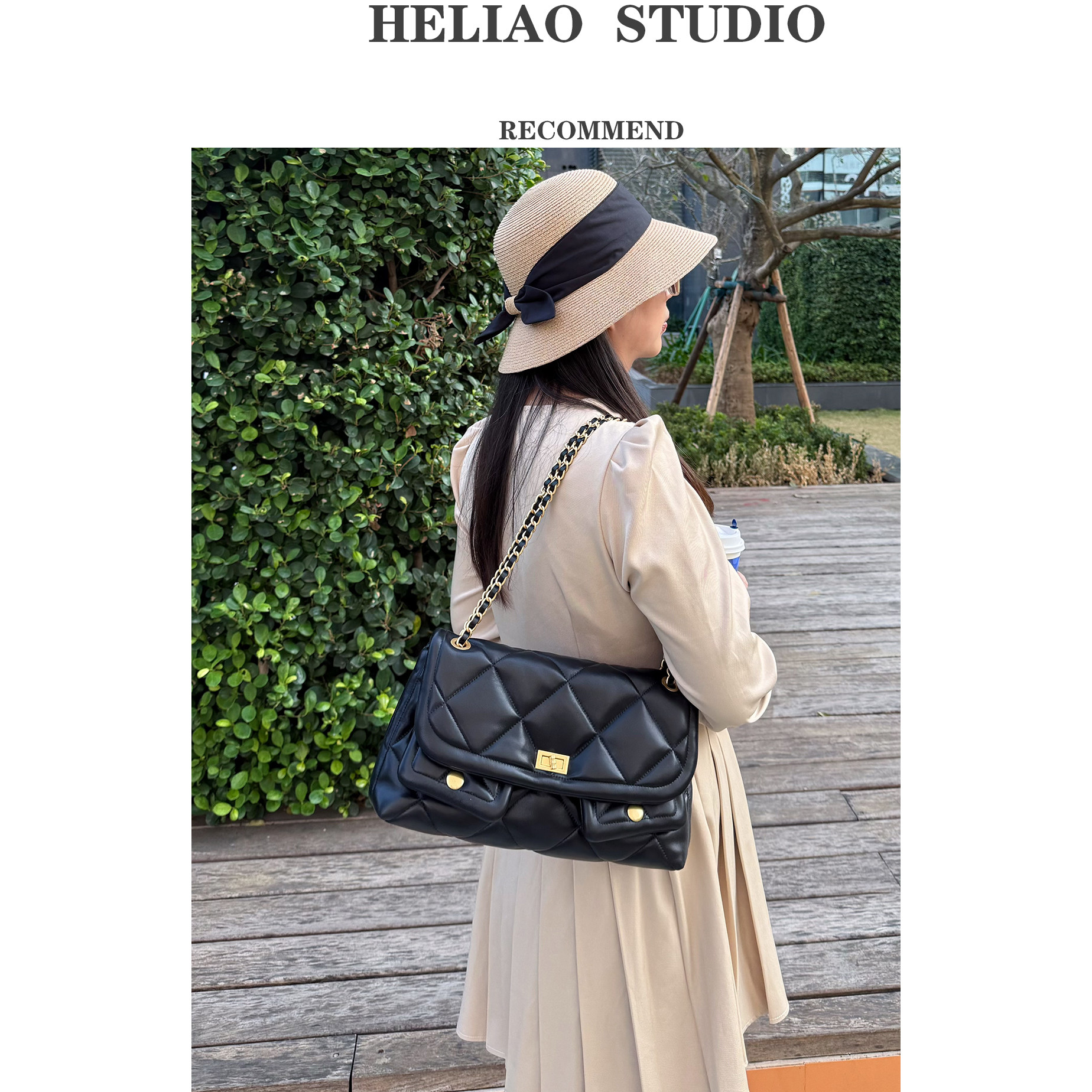 单肩包小香风羊皮菱格轻奢斜挎包大容量通勤包百搭女链条腋下包女