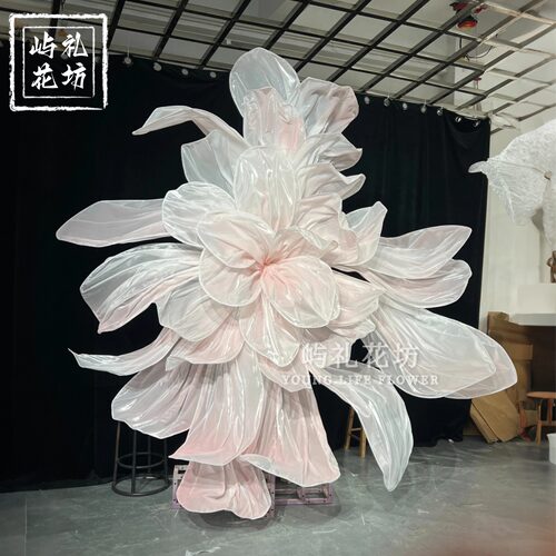 婚礼网纱珠光大纱花亮面背景装饰