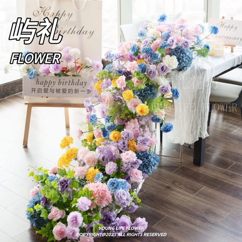 桌花成品假花生日宴会布置装饰