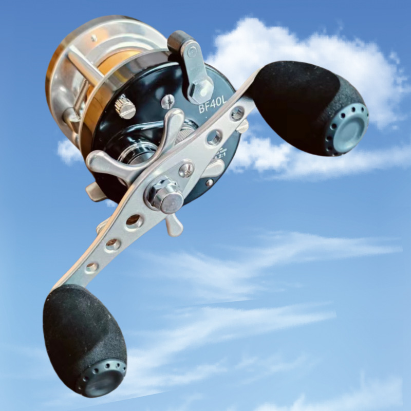 跨境抛投鼓式轮全金属雷强路亚轮船钓海钓轮7轴BF40 50 60左右手
